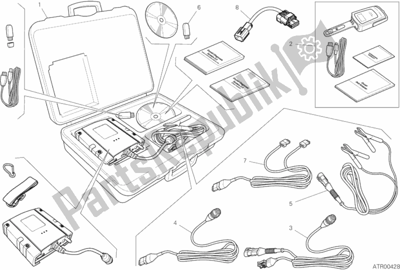 Tutte le parti per il Tester Dds (2) del Ducati Superbike Panigale V2 USA 955 2020